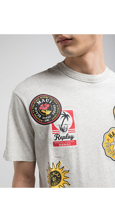 リラックスフィット HAWAIANパッチプリントTシャツ 詳細画像